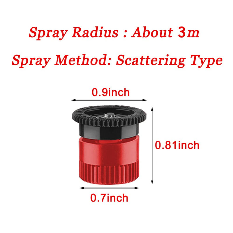 [Australia - AusPower] - Replacement Pop up Rainbird Sprinkler Heads, 16PCS Adjustable Sprinkler Nozzle Variable Arc Nozzle Irrigation Drippers Sprinklers 9.8 Feet Compatible with Hunter, Orbit Pop-up Sprinklers, (10 Van) Red 