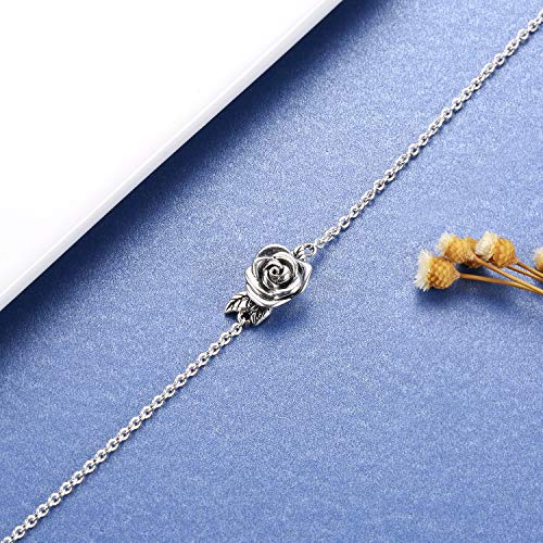 Sterling Silver Rose Urn Bracelet Ring Women Cremation Jewelry for Ashes urn bracelet 1