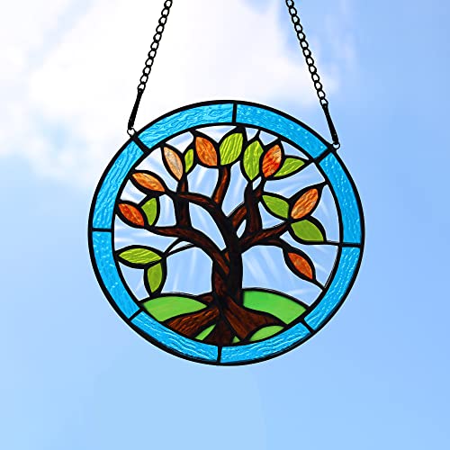 Tree of Life Stained Glass Suncatcher for Window Hangings,Mom Gifts Tree Life a