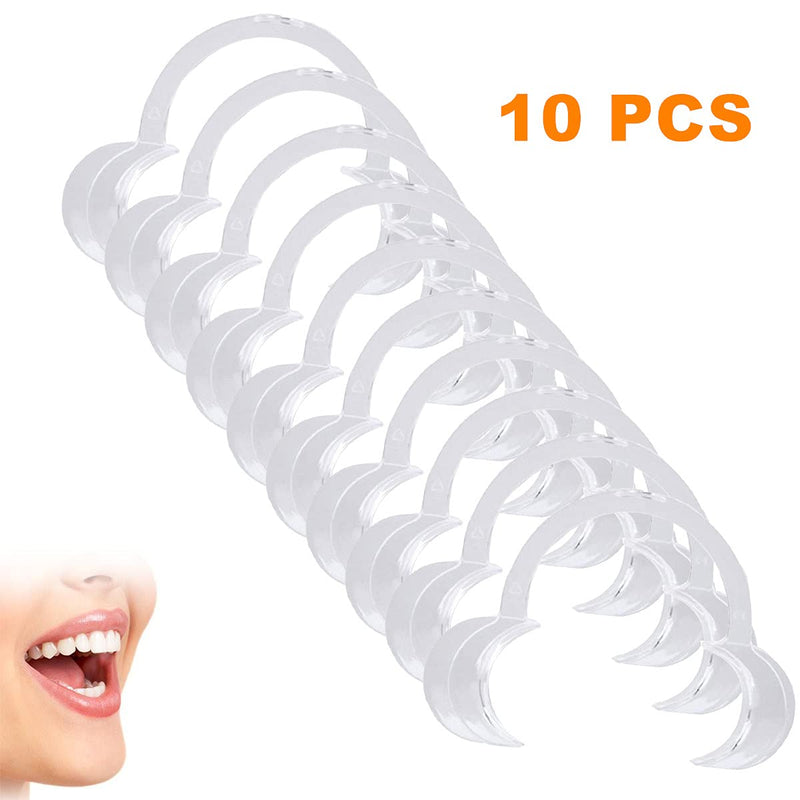 [Australia - AusPower] - 10 Pieces (Size M) C-Shape Cheek Retractor, Disposable Mouth Opener for Dental Teeth Whitening Mouth Guard or Speak Out Game (M, White) 