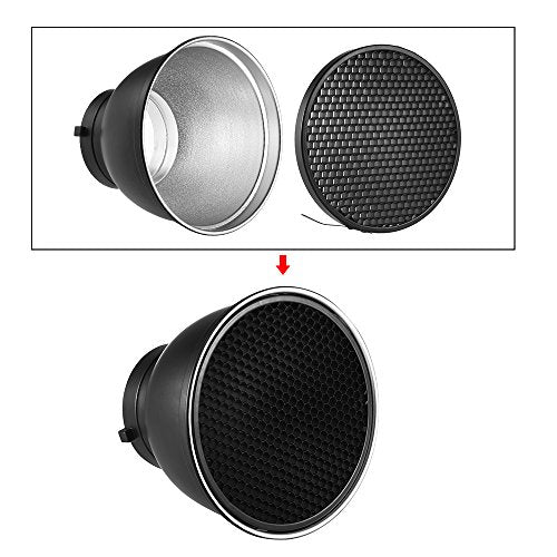7" Standard Reflector Lamp Shade Dish Diffuser & 60° Honeycomb Grid