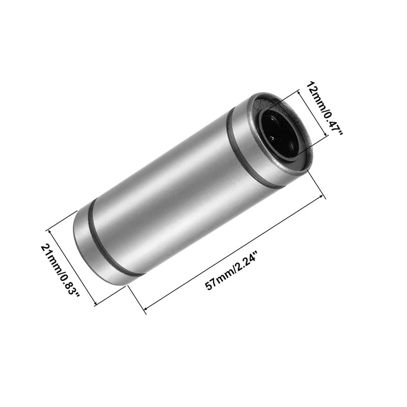 [Australia - AusPower] - Linear Ball Bearings, LM12LUU 12mm Bore Longer Linear Motion Bushing Double Side Rubber Sealed Rod Liner Shaft Parts for CNC Machine 3D Printer 4 Pack 