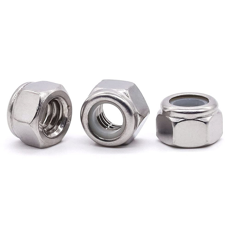 [Australia - AusPower] - Glvaner 1/2"-13 Thread Size Stainless Steel Hex Locknuts with White Nylon Insert 304 Stainless Steel 18-8 20 Pack 