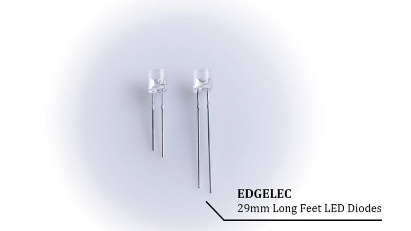 [Australia - AusPower] - 100pcs 5mm White Lights LED Diodes Flat Lens 29mm Long Lead (DC 3V) +100pcs Resistors (for DC 6-12V) Included, Bright Bulb Lamps Light Emitting Diode [03] White / 100pcs 5mm Flat Top 