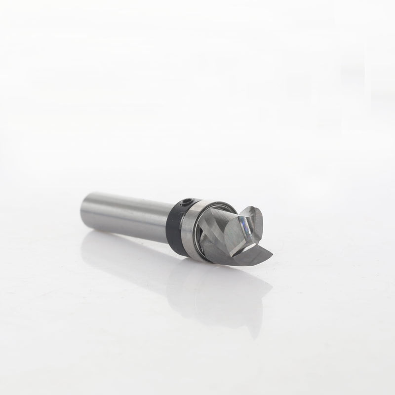 [Australia - AusPower] - AKYLIN Spiral Flush Cutter 8 mm Shank, Up Cut Spiral Cutter for Router, 12 mm Cutting Diameter, 10 mm Cutting Length, Spiral Grooved Bottom Ball Bearing Wood Cutter for Cutting Wood 8x12x10mm 