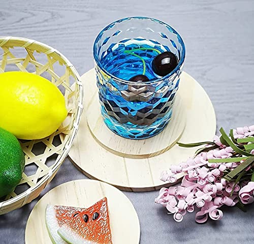 8 Oz Unbreakable Tritan Drinking Glasses Shatterproof Acrylic Glasses Drinkware BPA Free Hard Plastic Cups Reusable Kitchen Water Glasses Drinking Set of 6 (Blue) Blue