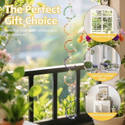 7 Chakra Crystal Suncatcher Kit, DIY Hanging for Window Decor Moon