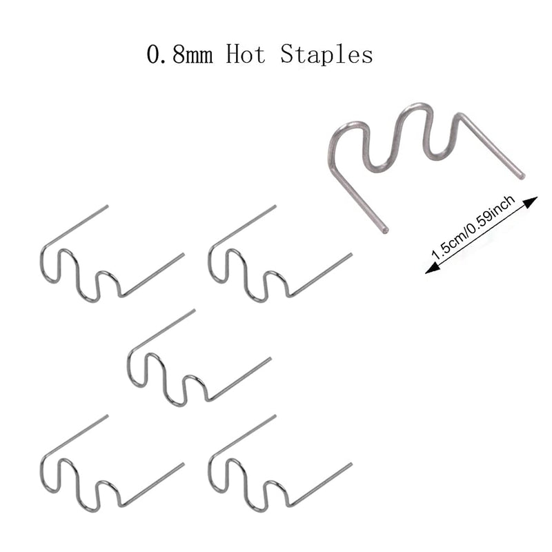 [Australia - AusPower] - 1000PCS Welding Rods Hot Staples Plastic Repair Machine Welding Staples for Hot Stapler Repair Car Bumpers Machine Dashboards Lamp Holders Daily Plastics Supplies Plastics Rings 0.8mm 0.6mm Staples 1000PCS Staples 