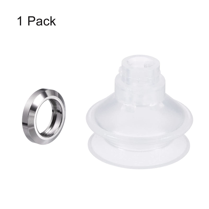 [Australia - AusPower] - PATIKIL Vacuum Suction Cup, 1 Pack Silicone Rubber 4mm ID x 27mm OD Pneumatic Bellows Sucker Pad with Gasket for Industry, Clear 4mm x 27mm 