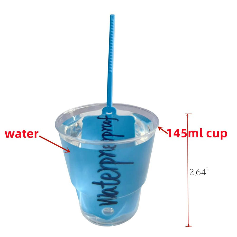 100pcs Reusable Blank Plastic Tags Ties Key Tags 1.45"*2.48" Serrated Tension Sealing Strap with Large Label Plastic Tie Mark Label Waterproof Hang Sign Write on Tag (Blue, 100pcs) Blue