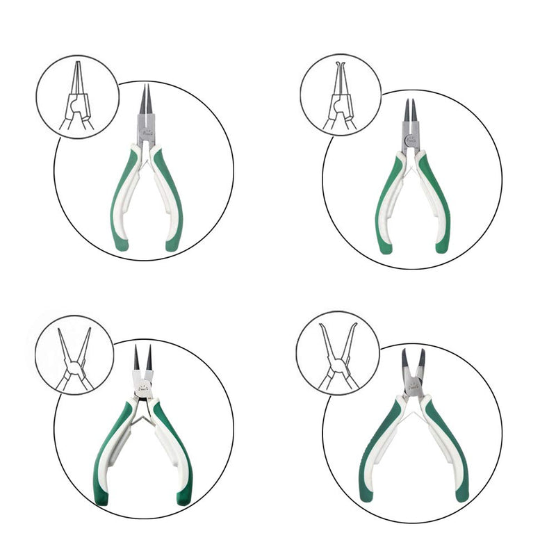 4 Pcs Mini Snap Ring Pliers Set Heavy Duty External/Internal Circlip Pliers with Straight/Bent Jaw for Ring Remover Retaining