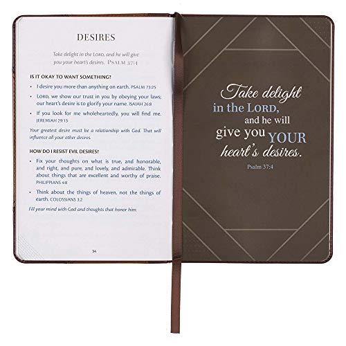 Wisdom From The Word For Men Devotional, Brown Vegan Leather