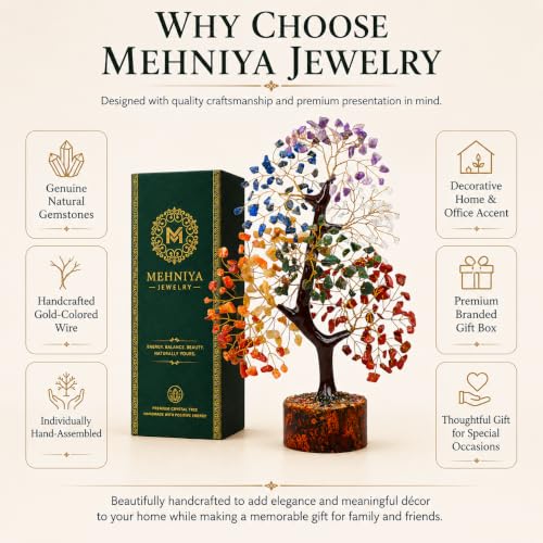 7 Chakra Crystal Tree, Handcrafted Natural Gemstone