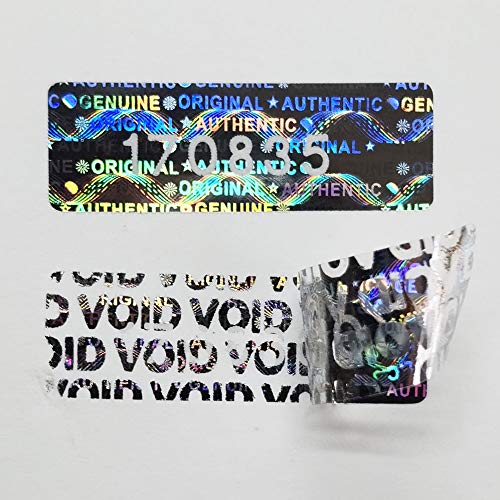 550 pcs Tamper Proof Hologram Stickers High Security Tamper Evident Seal Warranty Void Original Genuine Authentic Holographic Labels/Stickers w/Unique Sequential Serial Numbering(Silver) Silver 550 pcs