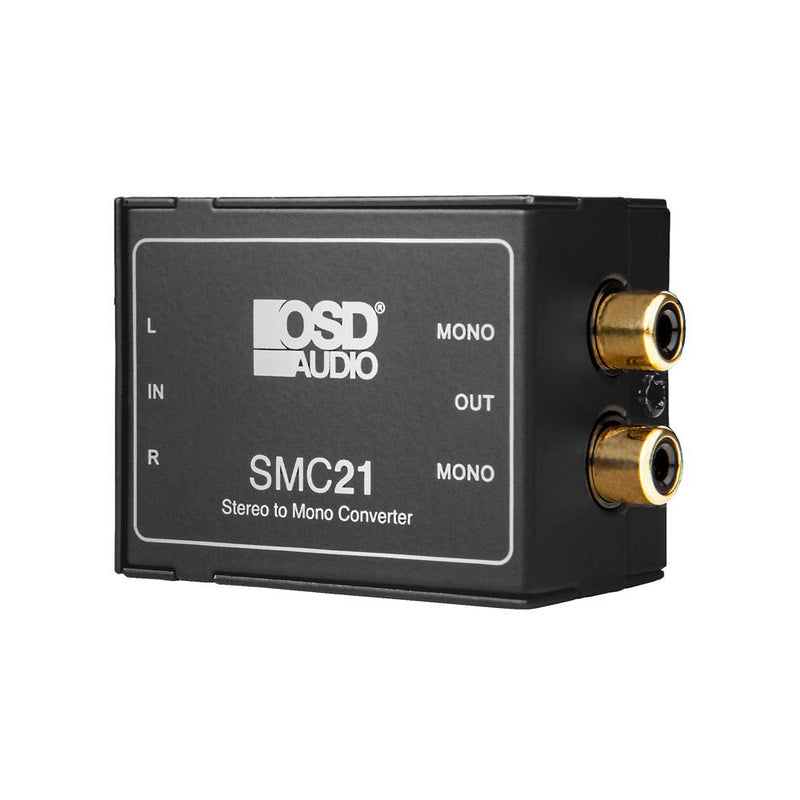 OSD Audio SMC21 Stereo to Mono Converter – Gold-Plated RCA Connections and 1:1 Ratio Audio Transformer