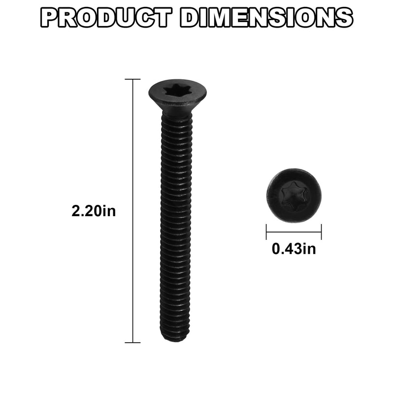[Australia - AusPower] - 30pcs 1/4-20 x 2 1/4 Flat Head Floorboard Thread Cutting Screws, T-30 Drive, Type F, (Star - Six Lobe Drive), Black Phosphate Finish, Countersunk, Alloy Steel 