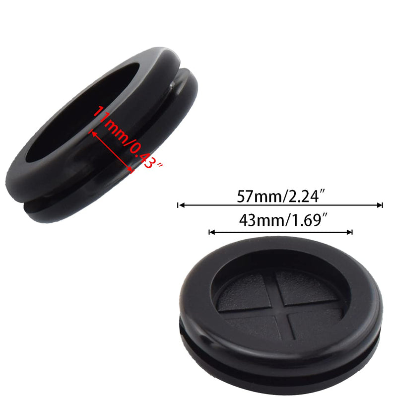 [Australia - AusPower] - Firewall Rubber Grommets Drill Hole Double-Sided Hole Plugs for Wire Protection - 4 PCS, 1-11/16 inch ID x 2 inch Drill Hole Dia 1-11/16" ID x 2" Drill Hole Dia 
