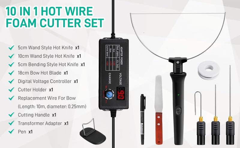 [Australia - AusPower] - Hot Foam CutterFoam Cutter Electric Cutting Machine Pen Tools Kit with 110-240V/0-28W Digital Voltage Controller Electric Cutting Machine Pen Tool 
