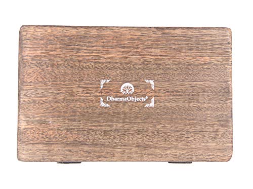 DharmaObjects Pentagram Star Carved Jewelry Trinket Keepsake Wooden Storage Box (Pentagram, Large)