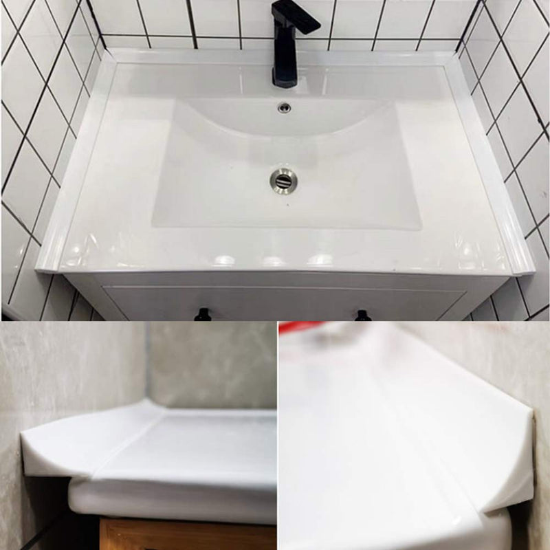 78 inch Shower Threshold Water Dam Barrier Water Stopper, Glass Shower Door Bottom Seal Strip, Silicone Rubber Kitchen Sink Splash Guard for Countertop, Bathtub, Bathroom（White） 78 Inch White