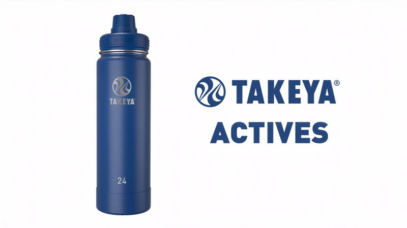 Takeya Actives 64 oz Vacuum Insulated Stainless Steel Water Bottle with Spout Lid, Premium Quality, Onyx 64 Ounces