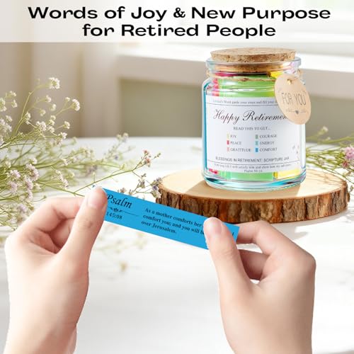 Retirement Gift Bible Verse Jar, Christian Retirement Decoration with Card