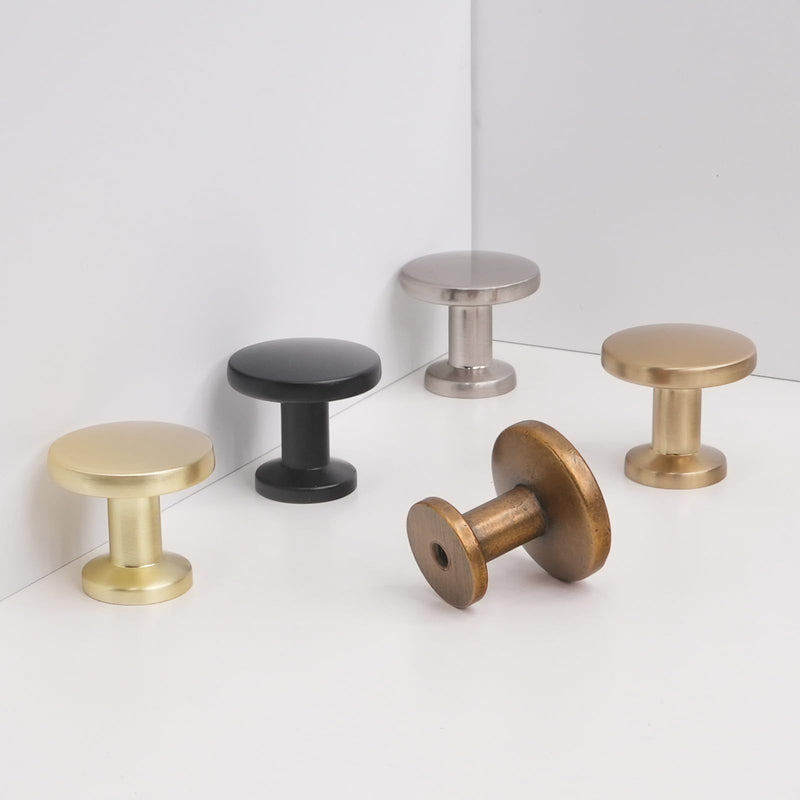 10 Pack Brushed Satin Nickel Kitchen Cabinet Handles - Solid Drawer Knobs Hardware - Zinc Alloy Dresser Handles 1-1/4" Diameter（32mm） 10