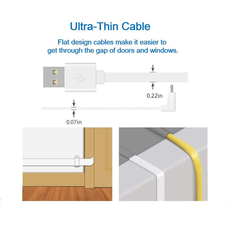 [Australia - AusPower] - 26FT Wyze Cam Pan V3 Cable, Power Cord for Blink Outdoor (3rd Gen),90 Degree L-Shaped Micro USB Power Extension Cable Weatherproof Charging Cord(Not for Wyze Cam V3,Not for Blink 4th Gen) 1PACK 26FT 