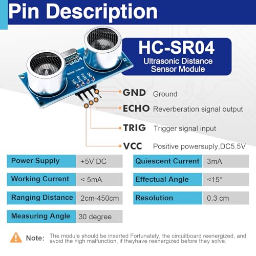 Usdrwam 4PCS HC-SR04 ultrasonic distance sensor modules with mounting brackets