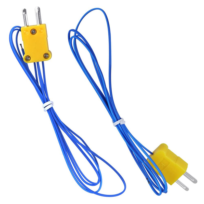 [Australia - AusPower] - Pack of 2) K-Type Temperature Probe Sensor Mini-Connector Thermocouple（Temperature Range: -50~250°C）1 M TP-01 