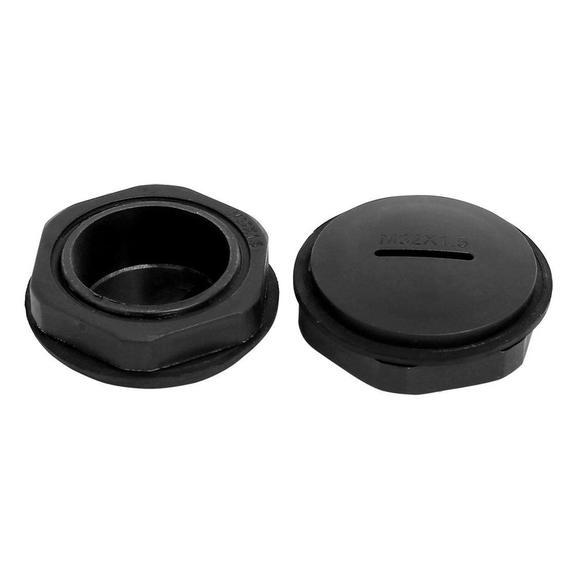 [Australia - AusPower] - uxcell M32x1.5mm Nylon Male Threaded Cable Gland Screw End Cap Cover Black 5pcs 