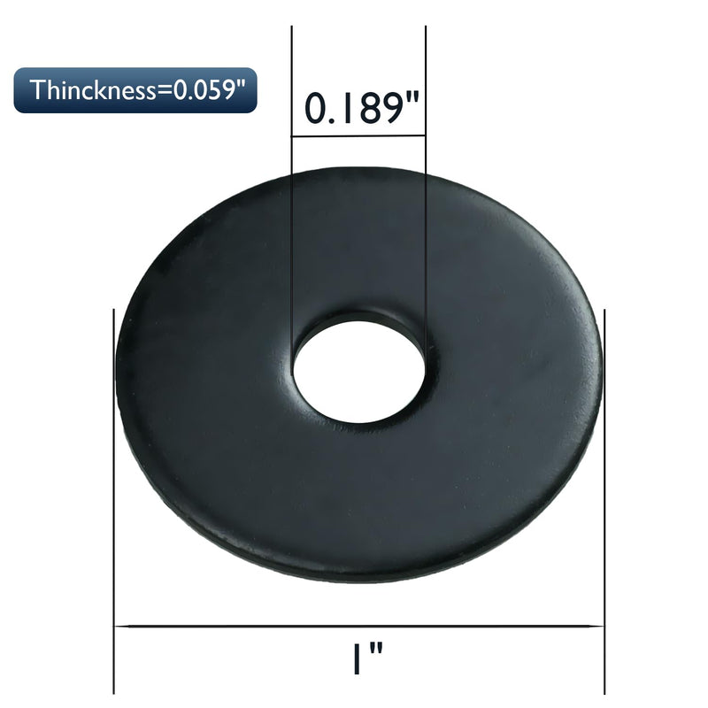 [Australia - AusPower] - #10x1Inch 18-8(304) Stainless Steel Fender Washers, Black Zinc Plated Flat Washers for Screws and Bolts, 50 Pieces Large Repair Washers for Home and Industrial Use #10x1 