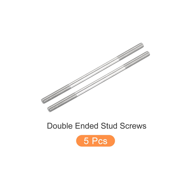 [Australia - AusPower] - Double Ended Stud Screws (M6 Thread 100mm Length) 5pcs, 304 Stainless Steel Dual Threaded Rod Bolts - for House Maintenance M6x100mm 