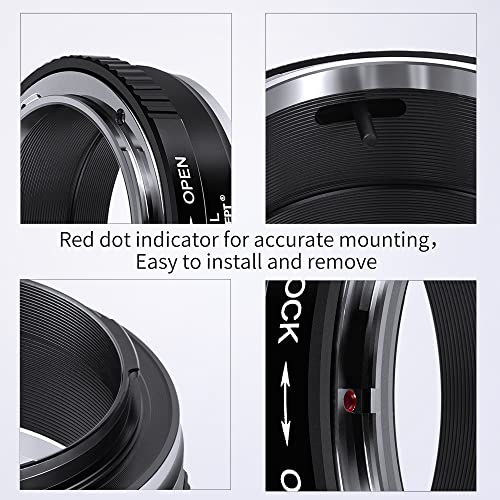 K&F Concept Lens Mount Adapter FD-L Manual Focus Compatible with Canon FD & FL 35mm Lens to L Mount Camera Body