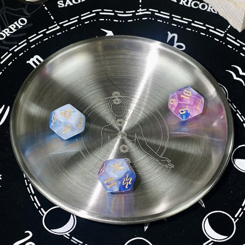Offering Prayer Ritual Bowl Plate with Chakra Gemstone Great for Altar,Meditation,Incense Sticks, smudging, Candle,Crystal,Jewelry,Yoga Use(Chakra)