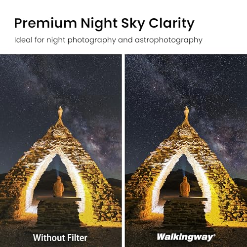 Walking Way 58mm Natural Night Filter for Light Pollution Reduction Nano-Coated Optical Glass for Night Sky/Astrophotography/Star Clarity Anti-Light Pollution Filter