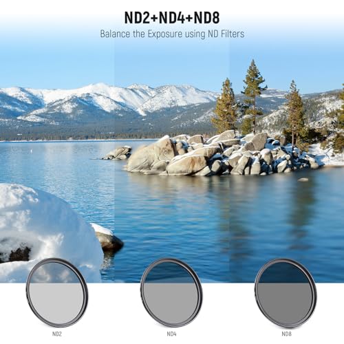 NEEWER 37mm Lens Filter Kit: UV, CPL, FLD, ND2, ND4, ND8, Lens Hood and Lens Cap Compatible with Canon Nikon Sony Panasonic DSLR Cameras with 37mm Lens