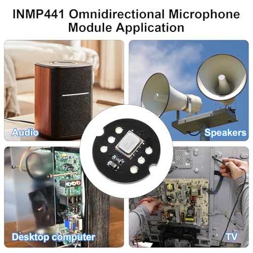 Pack of 6 INMP441 Omnidirectional Microphone Module 24 Bit I2S Interface Digital Output Compatible with ESP-32 Arduino