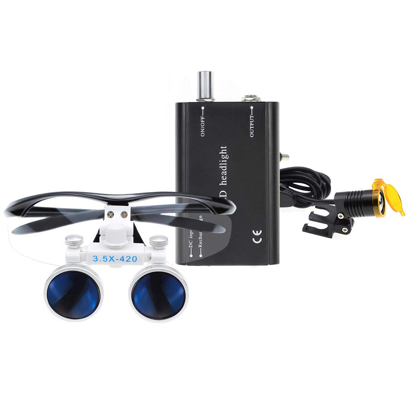 [Australia - AusPower] - 3.5X-420mm Loupe with 3W Headlamp (Black) Black 