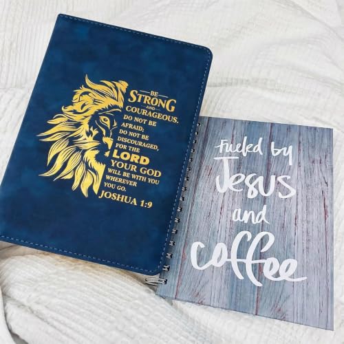 SIMDAO Christian Gift for Men, A5 Leather Notebook with Pen & Bookmark, 100Sheets/200Pages, Bible Study Journal, Religious Gifts for Men and Women Office School
