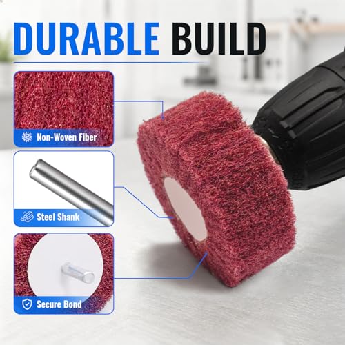 MASONTOOL 10-piece abrasive buffing and polishing wheel kit for drill with scouring pads