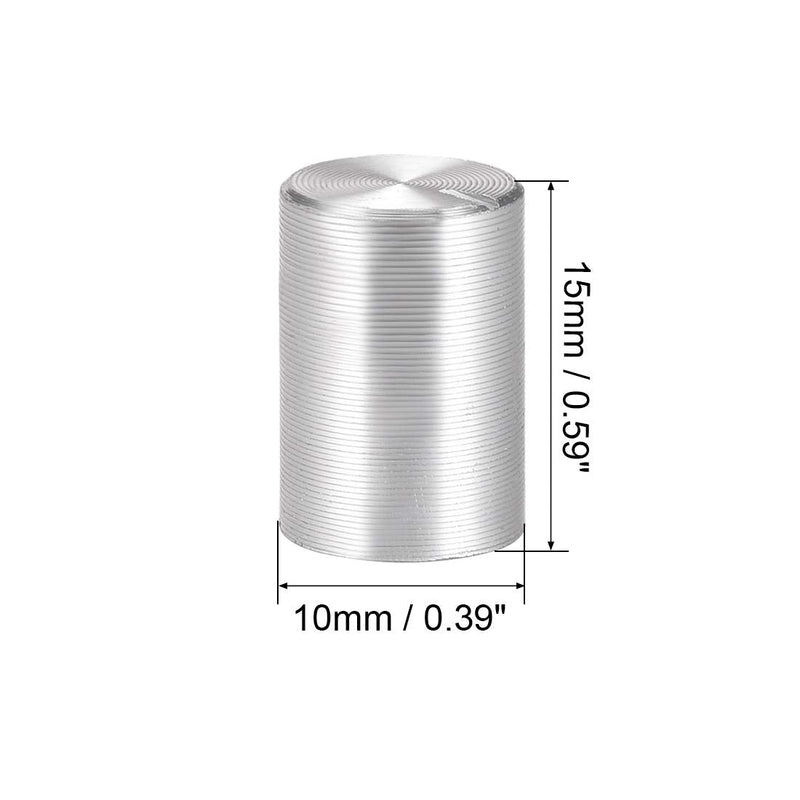 [Australia - AusPower] - uxcell 5pcs Potentiometer Knob Knurled Shaft Silver Tone Aluminum 6mm Shaft Dia. Rotary Knob 10mmx15mm Volume Control Knob 