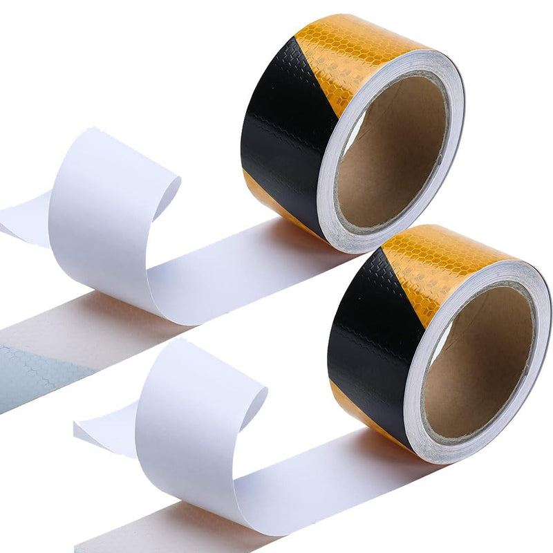 Reflective Tape - Outdoor Waterproof Black Safety Tape 2" X10' Reflective Stickers for Trailers, Vehicles & Boat