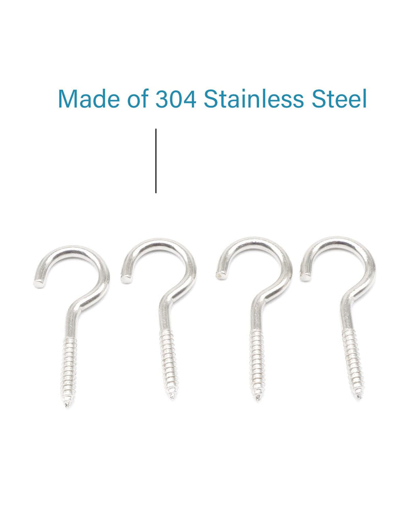 [Australia - AusPower] - 50 Pcs 1-5/8 Inch Eye Hooks Screw in Heavy Duty, Stainless Steel 304 M3 Eye Bolts Screw, Anti-Rust Self Tapping Eye Lag Screws Eyelet Screw for Wood, Securing Cables Wires | by IMSCREWS M3 x 1-5/8" 50 