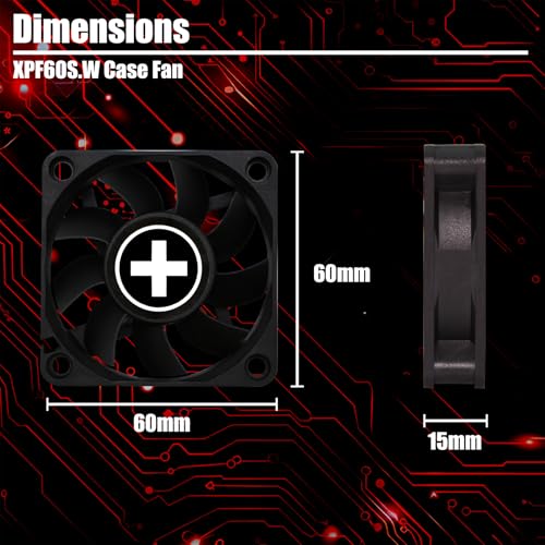 Xilence XPF60S.W 60 mm Quiet Case Fan, 3PIN, Easy Installation, 270 mm Cable Length, Hydro Bearing, Good and Cooling Airflow in Office/Home/Server PC, Black
