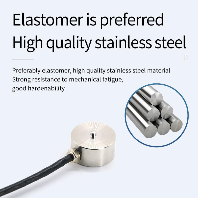 Micro Load Cell,Button Type Scale Weigh Force Pressure Sensor,Diameter Φ20 Mm 12mm Cable with 3m Cable (0-5KG) 0-5KG