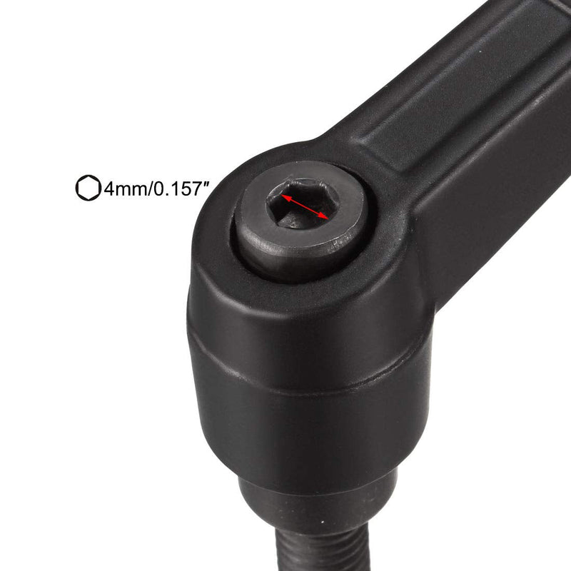 [Australia - AusPower] - uxcell M8 x 32mm Handle Adjustable Clamping Lever Thread Push Button Ratchet Male Threaded Stud Knobs Quick Release Screw Handles Bolts with Locking Lever Black 3pcs 