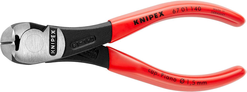 Knipex 67 01 140 High Leverage End Cutting Nippers 5,51", Multi-Colour 140 mm atramentized Red Plastic Coated Handles