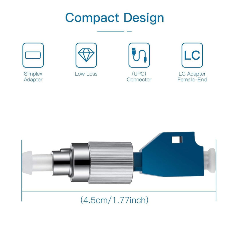 [Australia - AusPower] - 3 Pcs Single Mode 9/125um FC Male to LC Female VFL Fiber Optic Adapter and 3 Pcs Singlemode LC/UPC Fiber Optic Loopback Adapter Tester - SM Duplex Connector Test Plug for Optical Cable Testing 