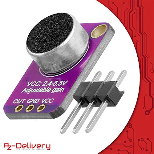 AZDelivery 5 x GY-MAX4466 Electret Microphone Amplifier, Microphone Amplifier Breakout Sensor MAX4466 Compatible with Arduino and Raspberry Pi Includes E-Book!